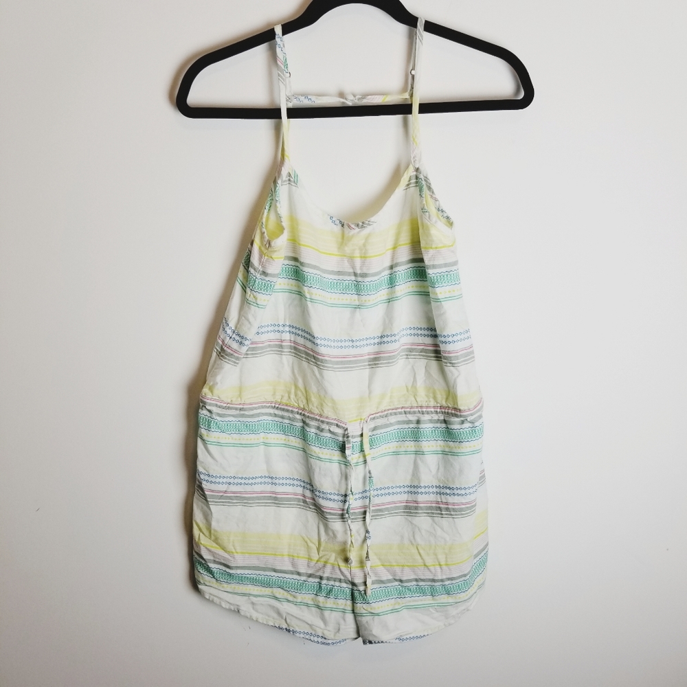 element eden striped shorts romper swim suit cover